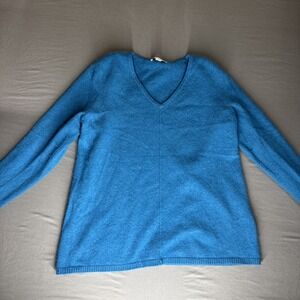 Belford Cashmere Sweater Women's XL Long Sleeve Warm Blue Pullover